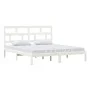 Super king white solid wood bed frame 180x200 cm by vidaXL, Beds and slatted bases - Ref: Foro24-3101234, Price: 151,88 €, Di...