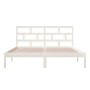 Estructura cama de madera maciza blanca super king 180x200 cm de vidaXL, Camas y somieres - Ref: Foro24-3101234, Precio: 156,...