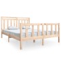 Estructura de cama de madera maciza 150x200 cm de vidaXL, Camas y somieres - Ref: Foro24-3100963, Precio: 153,31 €, Descuento: %