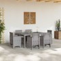 Conjunto de Comedor de Jardín 7 pcs Gris Claro Ratan Polt en Mesas de jardín | Comprar online en Foru.es