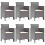 Conjunto de Comedor de Jardín 7 pcs Gris Claro Ratan Polt en Mesas de jardín | Comprar online en Foru.es