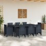 Conjunto de Comedor de Jardín 9 pcs Antracita Ratan Polt en Mesas de jardín | Comprar online en Foru.es