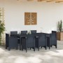 Conjunto de Comedor de Jardín 9 pcs Antracita Ratan Polt en Mesas de jardín | Comprar online en Foru.es