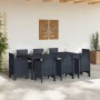 Conjunto de Comedor de Jardín 9 pcs Antracita Ratan Polt en Mesas de jardín | Comprar online en Foru.es