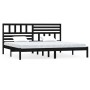 Estructura de cama de madera maciza de pino negra 200x200 cm de vidaXL, Camas y somieres - Ref: Foro24-3101047, Precio: 182,2...