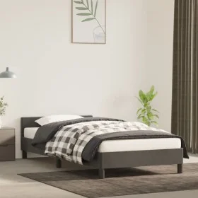 Dark gray velvet bed frame with headboard 100x200 cm by vidaXL, Beds and slatted bases - Ref: Foro24-347556, Price: 81,49 €, ...