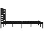 Estructura de cama de madera maciza de pino negra 200x200 cm de vidaXL, Camas y somieres - Ref: Foro24-3101047, Precio: 182,2...