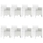 Conjunto de Comedor de Jardín 9 pcs Blanco Ratan Polt en Mesas de jardín | Comprar online en Foru.es