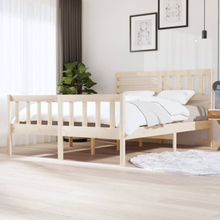 Estructura de cama de madera maciza 160x200 cm de vidaXL, Camas y somieres - Ref: Foro24-3101163, Precio: 146,42 €, Descuento: %