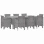 Conjunto de Comedor de Jardín 9 pcs Gris Claro Ratan Polt en Mesas de jardín | Comprar online en Foru.es
