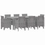 Conjunto de Comedor de Jardín 9 pcs Gris Claro Ratan Polt en Mesas de jardín | Comprar online en Foru.es