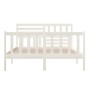Estructura de cama de madera maciza blanco 150x200 cm de vidaXL, Camas y somieres - Ref: Foro24-3101159, Precio: 159,12 €, De...