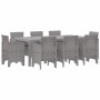 Conjunto de Comedor de Jardín 9 pcs Gris Claro Ratan Polt en Mesas de jardín | Comprar online en Foru.es