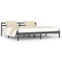 Estructura de cama madera maciza de pino gris 200x200 cm de vidaXL, Camas y somieres - Ref: Foro24-810452, Precio: 111,61 €, ...