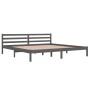 Estructura de cama madera maciza de pino gris 200x200 cm de vidaXL, Camas y somieres - Ref: Foro24-810452, Precio: 111,61 €, ...
