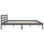 Estructura de cama madera maciza de pino gris 200x200 cm de vidaXL, Camas y somieres - Ref: Foro24-810452, Precio: 111,61 €, ...