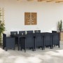 Conjunto de Comedor de Jardín 11 pcs Antracita Ratan Polt en Mesas de jardín | Comprar online en Foru.es