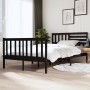 Estructura de cama de madera maciza negra 140x190 cm de vidaXL, Camas y somieres - Ref: Foro24-3101137, Precio: 195,39 €, Des...