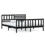 Estructura de cama de madera maciza negra 140x190 cm de vidaXL, Camas y somieres - Ref: Foro24-3101137, Precio: 195,39 €, Des...