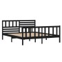 Estructura de cama de madera maciza negra 140x190 cm de vidaXL, Camas y somieres - Ref: Foro24-3101137, Precio: 195,39 €, Des...