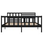 Estructura de cama de madera maciza negra 140x190 cm de vidaXL, Camas y somieres - Ref: Foro24-3101137, Precio: 195,39 €, Des...