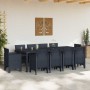 Conjunto de Comedor de Jardín 11 pcs Antracita Ratan Polt en Mesas de jardín | Comprar online en Foru.es