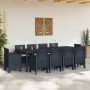 Conjunto de Comedor de Jardín 11 pcs Antracita Ratan Polt en Mesas de jardín | Comprar online en Foru.es