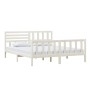 Estructura cama de madera maciza blanca super king 180x200 cm de vidaXL, Camas y somieres - Ref: Foro24-3101169, Precio: 182,...