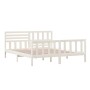 Estructura cama de madera maciza blanca super king 180x200 cm de vidaXL, Camas y somieres - Ref: Foro24-3101169, Precio: 182,...
