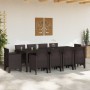 Conjunto de Comedor de Jardín 11 pcs Marrón Ratan Polt en Mesas de jardín | Comprar online en Foru.es