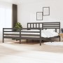 Estructura de cama de madera maciza gris 200x200 cm de vidaXL, Camas y somieres - Ref: Foro24-3101110, Precio: 196,32 €, Desc...
