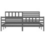 Estructura de cama de madera maciza gris 200x200 cm de vidaXL, Camas y somieres - Ref: Foro24-3101110, Precio: 196,32 €, Desc...