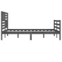 Estructura de cama de madera maciza gris 200x200 cm de vidaXL, Camas y somieres - Ref: Foro24-3101110, Precio: 196,32 €, Desc...