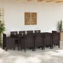 Conjunto de Comedor de Jardín 11 pcs Marrón Ratan Polt en Mesas de jardín | Comprar online en Foru.es