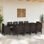 Conjunto de Comedor de Jardín 11 pcs Marrón Ratan Polt en Mesas de jardín | Comprar online en Foru.es