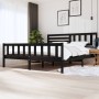 Estructura de cama de madera maciza negra 200x200 cm de vidaXL, Camas y somieres - Ref: Foro24-3101177, Precio: 229,20 €, Des...