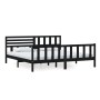 Estructura de cama de madera maciza negra 200x200 cm de vidaXL, Camas y somieres - Ref: Foro24-3101177, Precio: 229,20 €, Des...