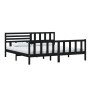 Estructura de cama de madera maciza negra 200x200 cm de vidaXL, Camas y somieres - Ref: Foro24-3101177, Precio: 229,20 €, Des...