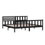 Estructura de cama de madera maciza negra 200x200 cm de vidaXL, Camas y somieres - Ref: Foro24-3101177, Precio: 229,20 €, Des...