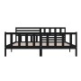 Estructura de cama de madera maciza negra 200x200 cm de vidaXL, Camas y somieres - Ref: Foro24-3101177, Precio: 229,20 €, Des...