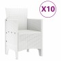 Conjunto de Comedor de Jardín 11 pcs Blanco Ratan Polt en Mesas de jardín | Comprar online en Foru.es