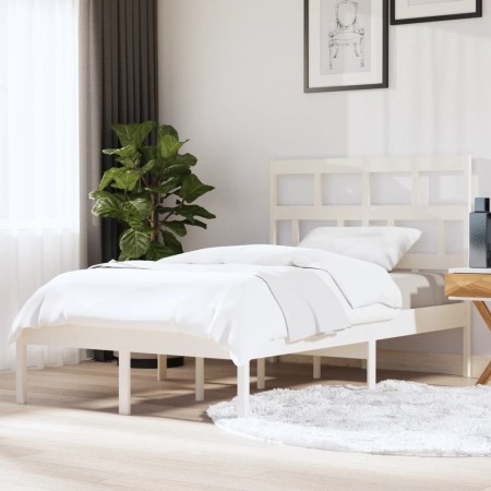 Estructura de cama madera maciza de pino blanco 120x200 cm de vidaXL, Camas y somieres - Ref: Foro24-3101214, Precio: 130,49 ...