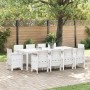 Conjunto de Comedor de Jardín 11 pcs Blanco Ratan Polt en Mesas de jardín | Comprar online en Foru.es