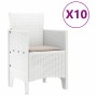 Conjunto de Comedor de Jardín 11 pcs Blanco Ratan Polt en Mesas de jardín | Comprar online en Foru.es