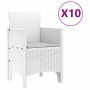 Conjunto de Comedor de Jardín 11 pcs Blanco Ratan Polt en Mesas de jardín | Comprar online en Foru.es