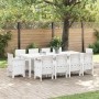 Conjunto de Comedor de Jardín 11 pcs Blanco Ratan Polt en Mesas de jardín | Comprar online en Foru.es