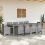 Conjunto de Comedor de Jardín 11 pcs Gris Claro Ratan Polt en Mesas de jardín | Comprar online en Foru.es