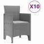 Conjunto de Comedor de Jardín 11 pcs Gris Claro Ratan Polt en Mesas de jardín | Comprar online en Foru.es