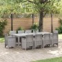 Conjunto de Comedor de Jardín 11 pcs Gris Claro Ratan Polt en Mesas de jardín | Comprar online en Foru.es