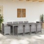 Conjunto de Comedor de Jardín 11 pcs Gris Claro Ratan Polt en Mesas de jardín | Comprar online en Foru.es